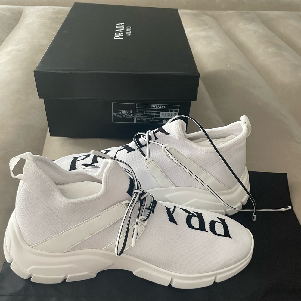 NWT Prada XY Logo Knit Sneakers